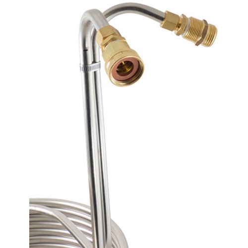 Stainless Steel Wort Chiller with Brass Fittings 50 ft x 1/2 in