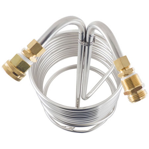 Stainless Steel Wort Chiller with Brass Fittings 50 ft x 1/2 in
