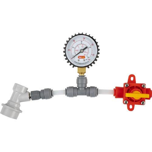 Duotight BlowTie | Complete Kit | Diaphragm Spunding Valve | Triple Scale Pressure Gauge | 0-40 PSI | 8 mm Duotight | CM Becker Ball Lock Quick Disconnect (QD)