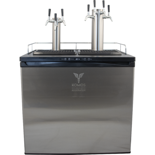 KOMOS® Double-Wide Kegerator with NukaTap® Stainless Steel Faucets | FREIGHT SHIPPING ONLY