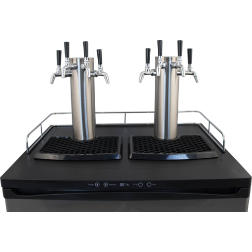 KOMOS® Double-Wide Kegerator with NukaTap® Stainless Steel Faucets | FREIGHT SHIPPING ONLY