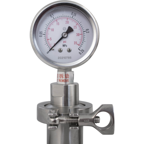 TriClamp Spunding Valve Integrated Pressure Gauge Scaled Spunding