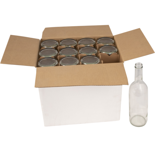 Screw Top Wine Bottles Clear Flat Bottom 375mL Case of 12