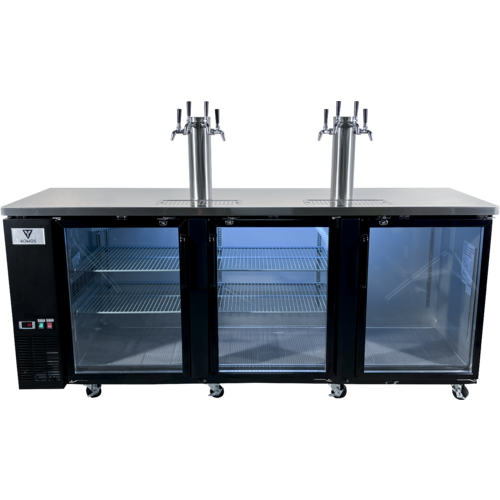 KOMOS® Olympus III Kegerator Intertap® Stainless Steel Faucets Fan