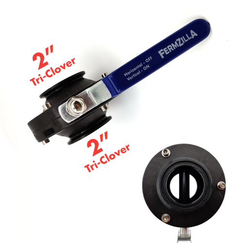 FermZilla Tri-Conical Butterfly Valve - 2 in. x 2 in. T.C.
