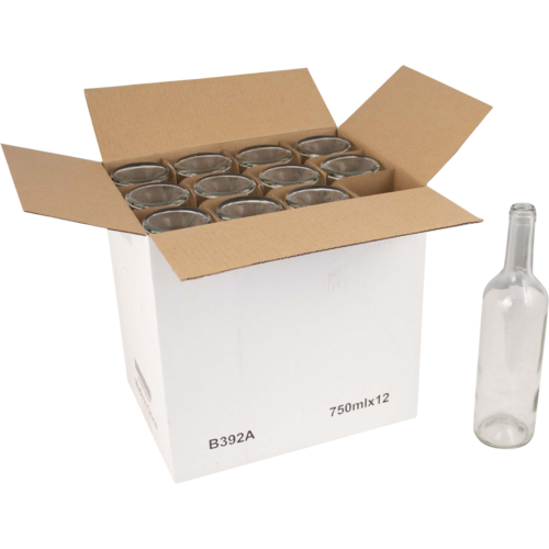 Farro Glass | Premium Wine Bottles | Bordeaux | Clear | 750mL | Case of 12