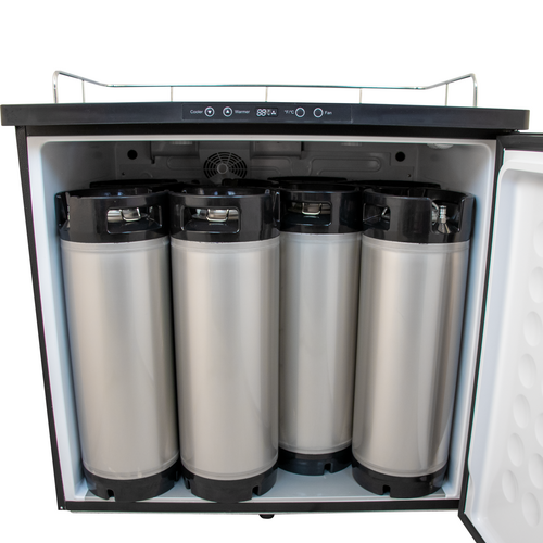 KOMOS® Double-Wide Kegerator with Stainless Double T Bar Tower - 6 Tap - FREIGHT SHIPPING ONLY
