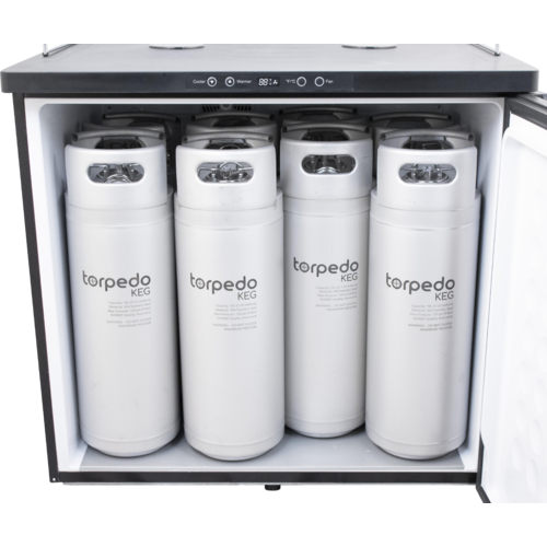 KOMOS® Double-Wide Kegerator with Stainless Double T Bar Tower - 6 Tap - FREIGHT SHIPPING ONLY