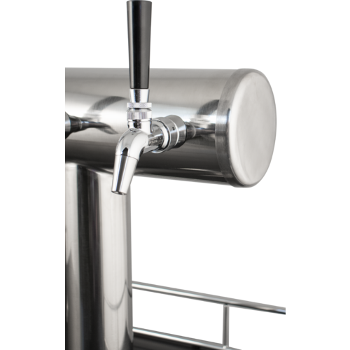 KOMOS® Double-Wide Kegerator with Stainless Double T Bar Tower - 6 Tap - FREIGHT SHIPPING ONLY