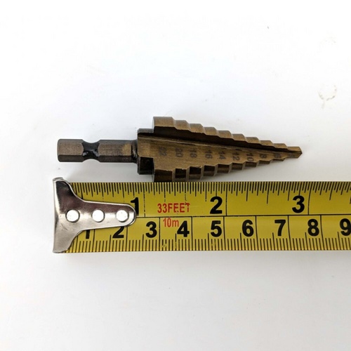 Step Drill Bit | Self-Starting | HSS High Speed Steel | Titanium Nitride Coated | 0.15 – 0.78 in.