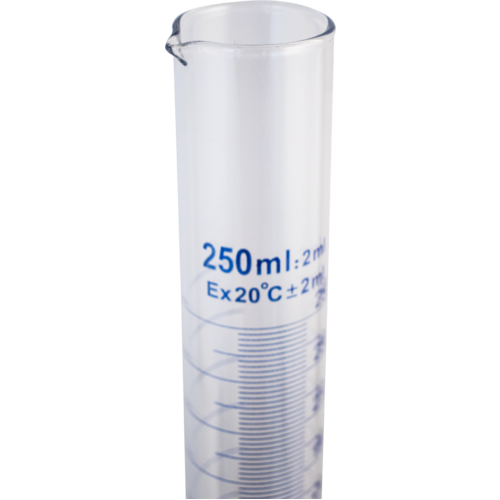 Borosilicate Graduated Cylinder | 2 mL Graduations | 250 mL