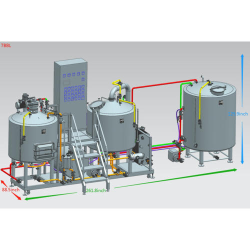 MB® Oil Heated Brewhouse | 3 Vessel | HLT | Mash Tun | Boil Kettle | Wort Pump | HLT Pump | Heat Exchanger | Control Panel | CIP | 1 to 10 bbl