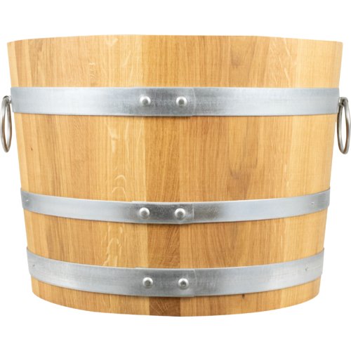 Balazs Planter Barrel | Half Barrel Planter | Flower Pot | 21.5