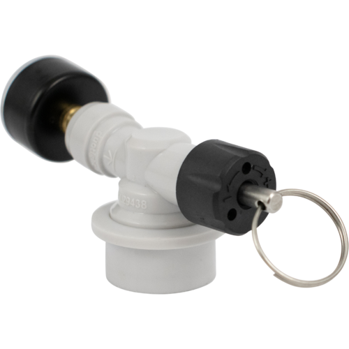 Ball Lock Adjustable Pressure Relief Valve | Quick Disconnect (QD) | Pull Ring PRV & Integrated Pressure Gauge | 0-30 PSI