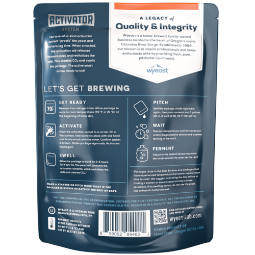 Wyeast | 1469 West Yorkshire Ale | Beer Yeast | Activator Smack-Pack System™ | 100 Billion Cells