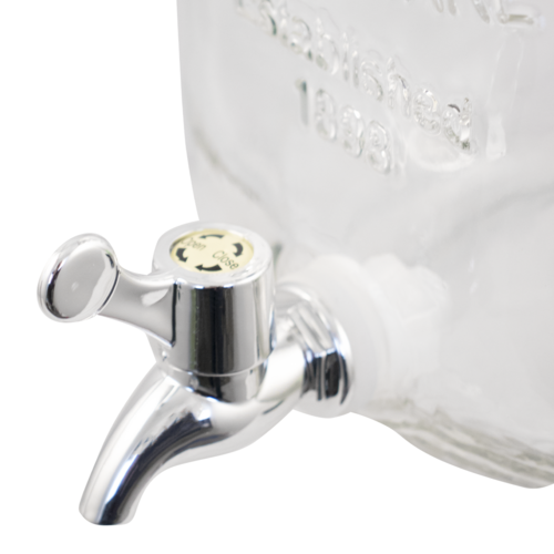 Glass Beverage Dispenser | Plastic Spigot | 5L | 1.3 Gal.