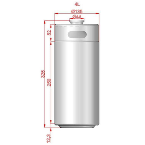 KegLand Mini Keg | Stainless Pressurizable Beer Keg | 4L | 1 Gallon
