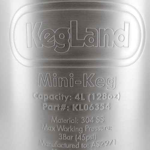 KegLand Mini Keg | Stainless Pressurizable Beer Keg | 4L | 1 Gallon