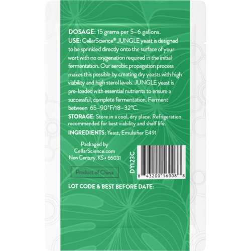 CellarScience® JUNGLE Dry Yeast | Specialty Ale | Premium Beer Yeast
