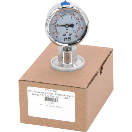 MB® Oil Filled Pressure/Vacuum Gauge | -15-60 PSI | -1-4 BAR | Stainless 1.5